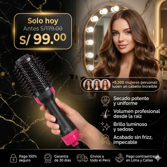 CEPILLO ALISADOR™ 3 EN 1 – SECA Y TRANSFORMA TU CABELLO EN MINUTOS